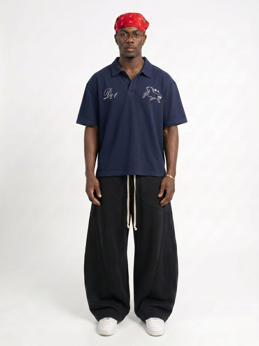 Navy Boxy Polo